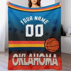 Personalized Basketball Throw Blankets Add Name Numbers Flannel Blankets Basketball Fans Gifts 50" x 40",60" x 50",80" x 60"