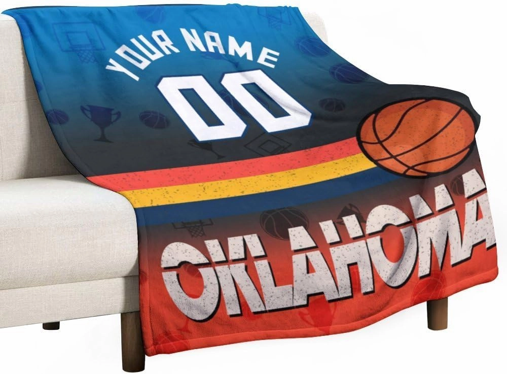 Personalized Basketball Throw Blankets Add Name Numbers Flannel Blankets Basketball Fans Gifts 50" x 40",60" x 50",80" x 60"