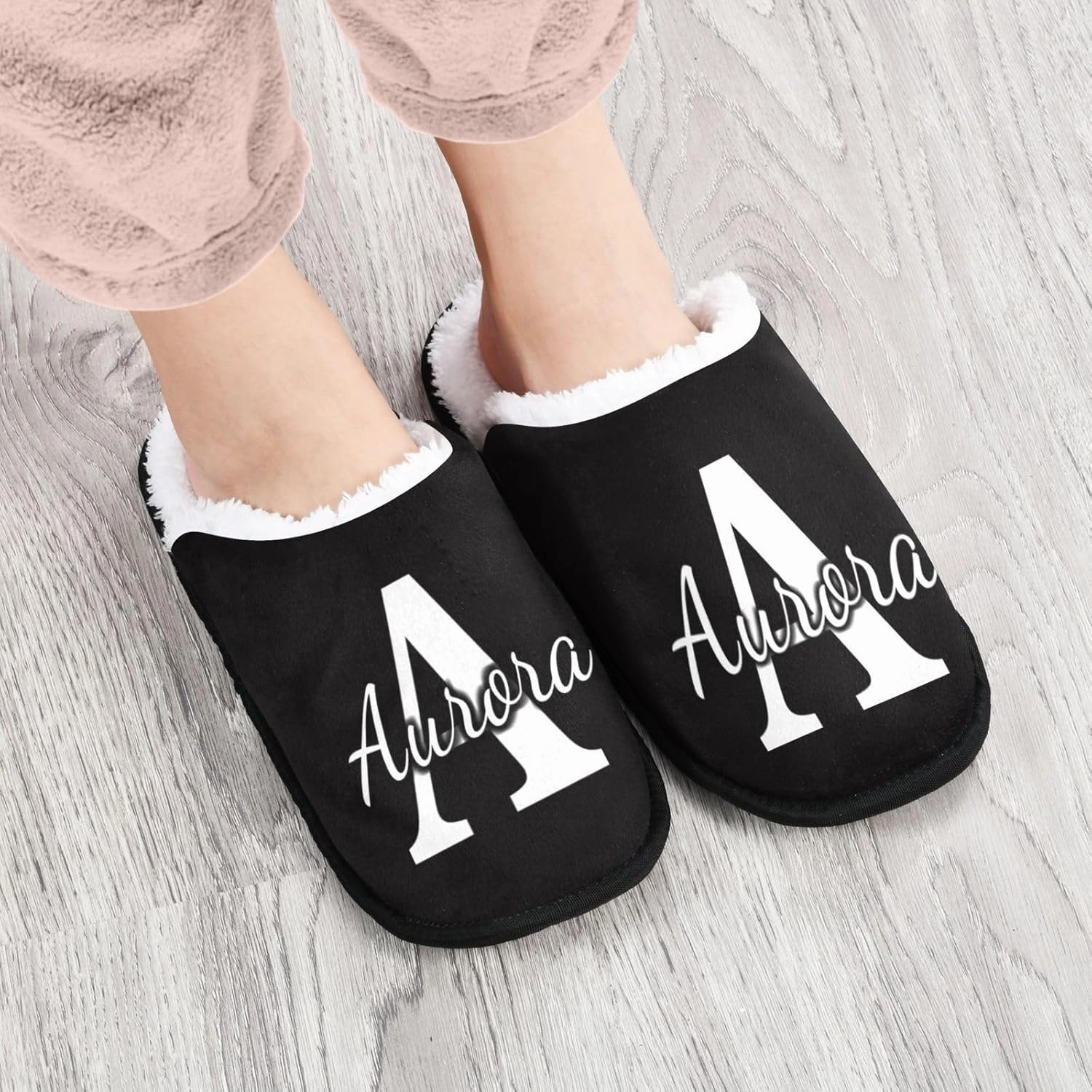 Personalized Buffalo Plaid Check Red House Slippers for Women Men Washable Soft House Home Spa Slippers Slipper for Travel,L