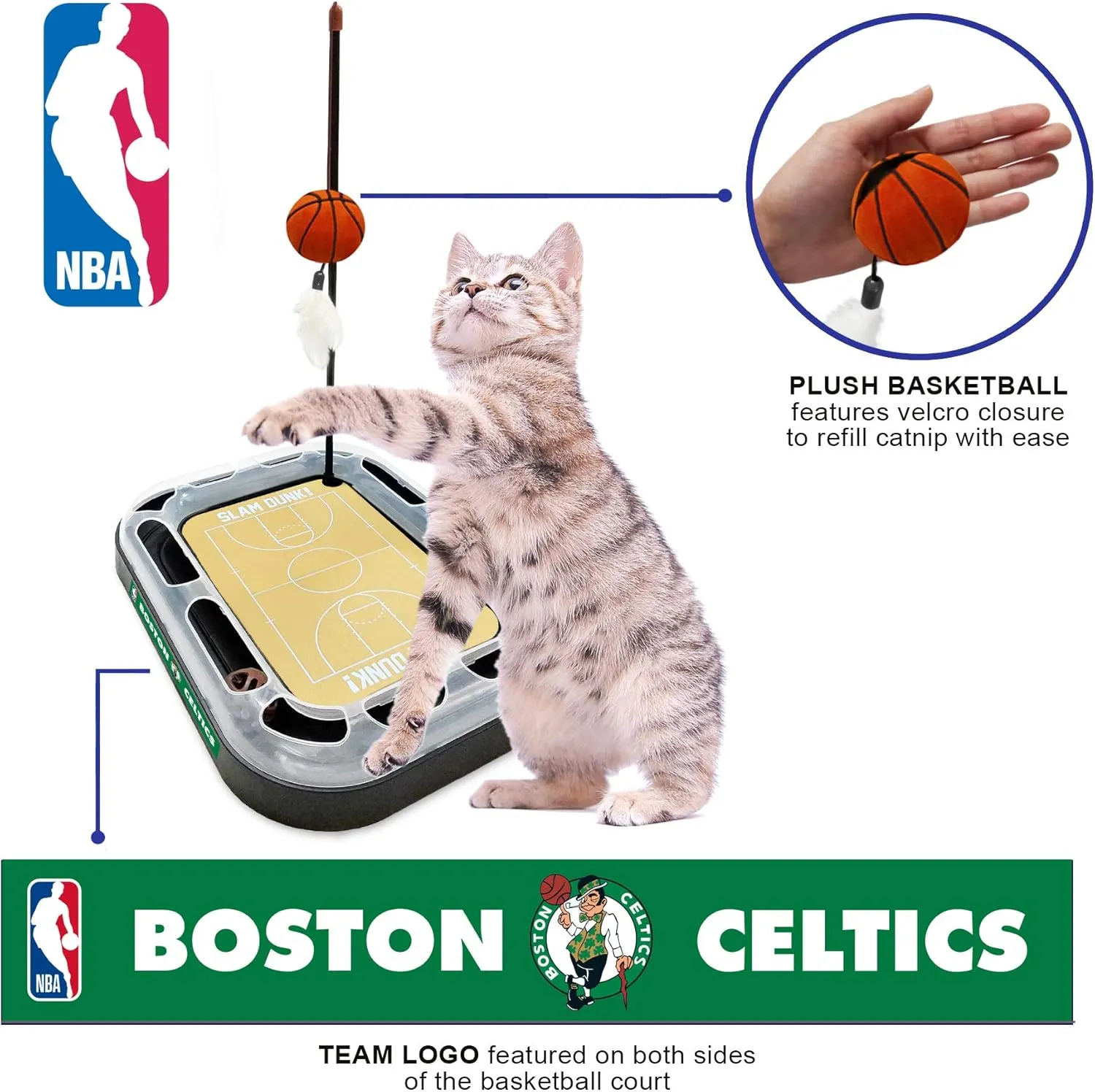 Pets First Boston Celtics Basketball Cat Scratcher Toy 14 x 11