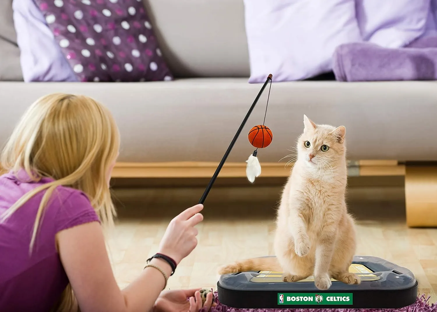 Pets First Boston Celtics Basketball Cat Scratcher Toy 14 x 11