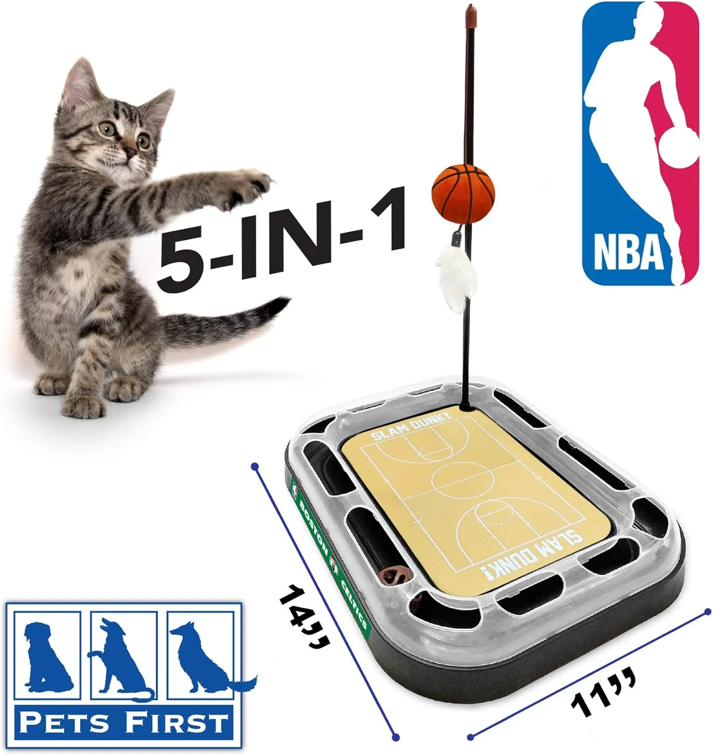 Pets First Boston Celtics Basketball Cat Scratcher Toy 14 x 11
