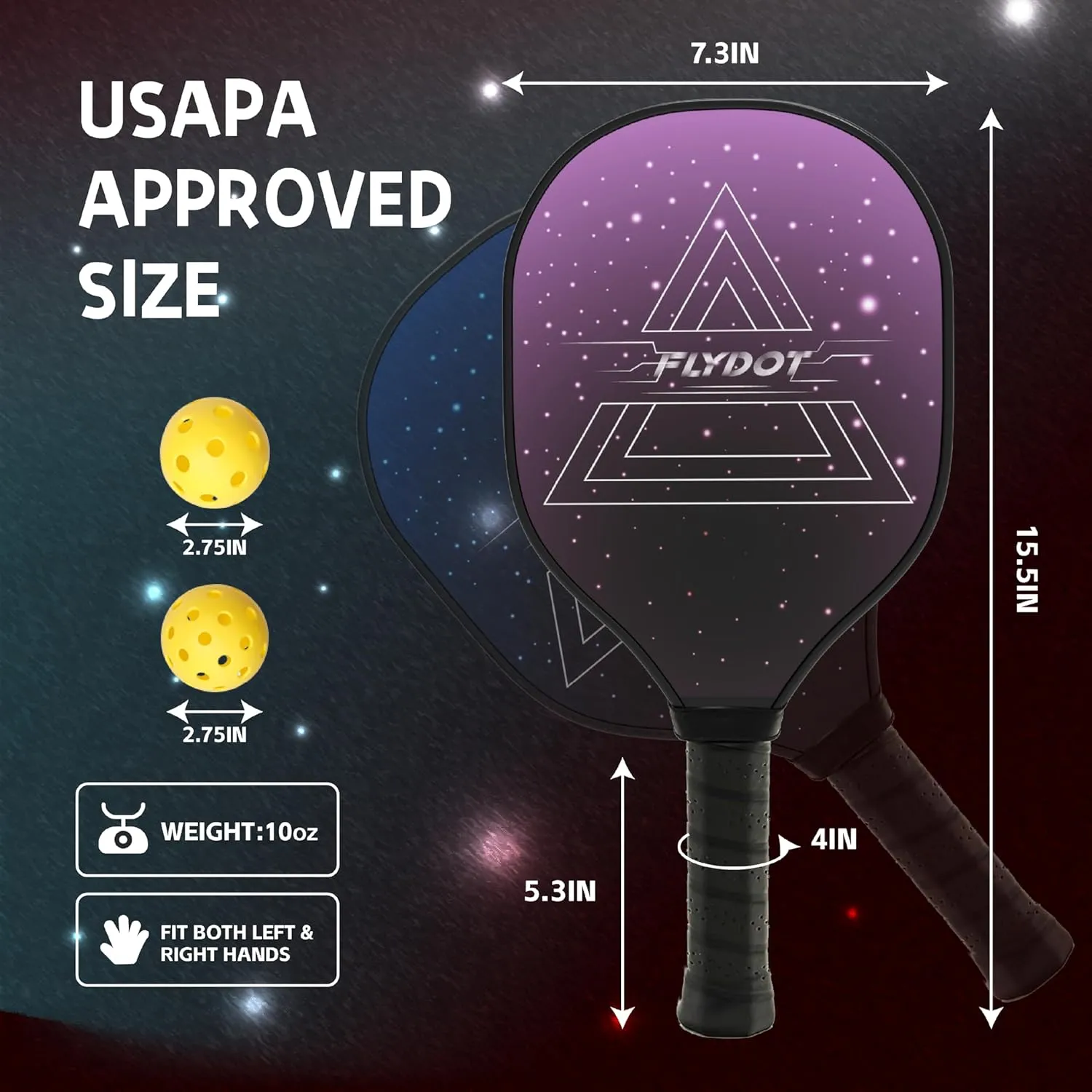 Pickleball Paddles Set of 4,USAPA Approved,4 Indoor&Outdoor Pickleball Balls, Carrying Bag, 4 Cooling Towels,4 Pack Paddles,Pickleball Paddles Pack Gifts for Beginner&Pro