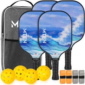 Pickleball Paddles, USAPA Approved Fiberglass Surface Pickleball Set with Pickleball Rackets, Pickleball Paddles Set ​for Men Women