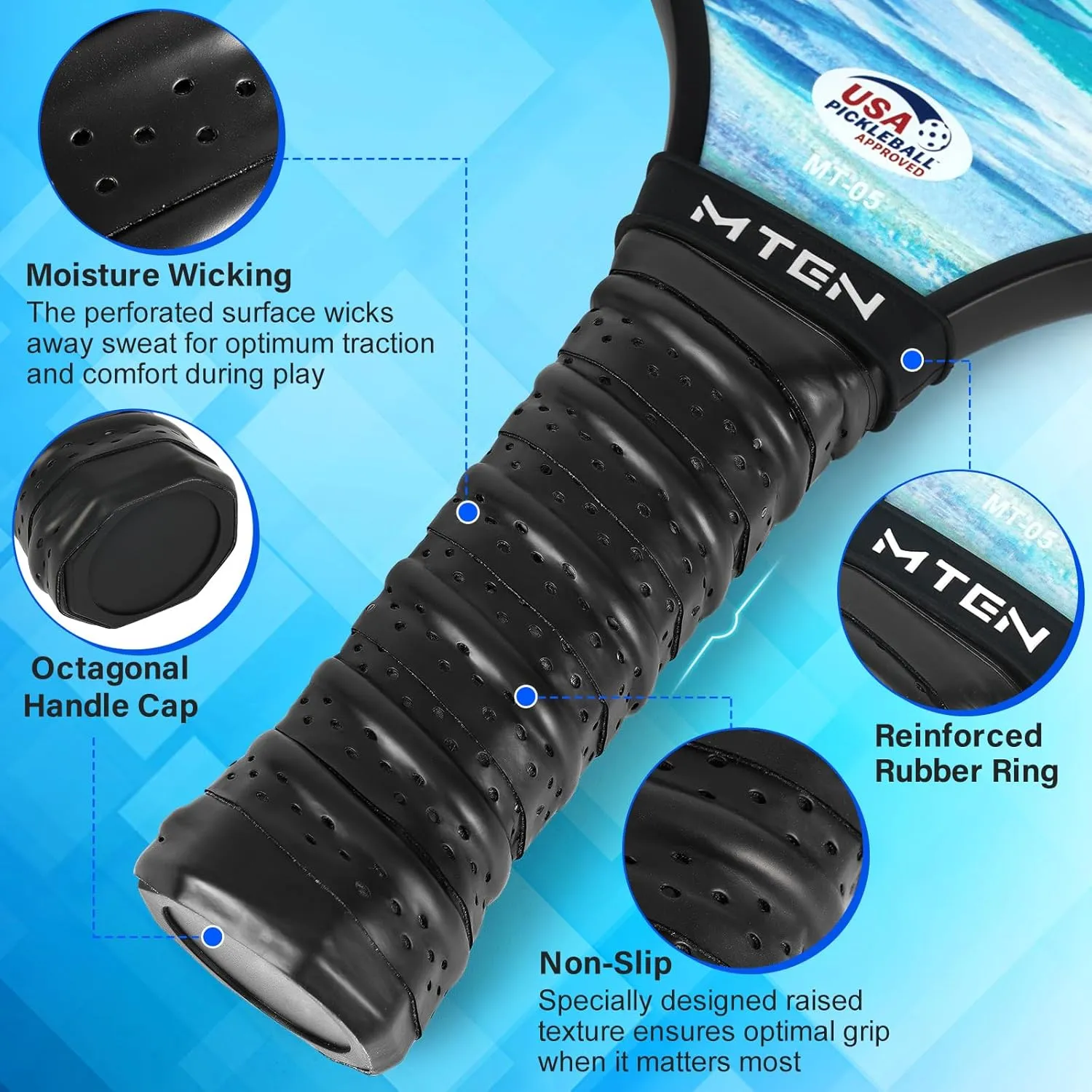 Pickleball Paddles, USAPA Approved Fiberglass Surface Pickleball Set with Pickleball Rackets, Pickleball Paddles Set ​for Men Women