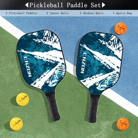 Pickleball Paddles Pickle Ball, USAPA Approved Fiberglass Surface Set with Pickleball Rackets, 4 Pickleball Balls and Bag, Pickleball Rackets Equipment for Beginners & Pros
