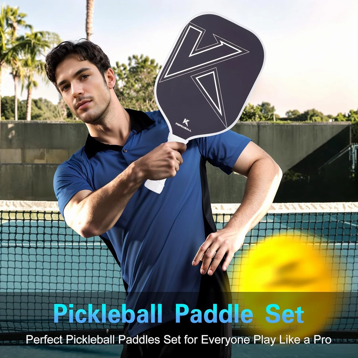 Pickleball Paddles Set Fiberglass Surface Pickleball-Paddles with Pickle Ball Rackets ​for Men Women