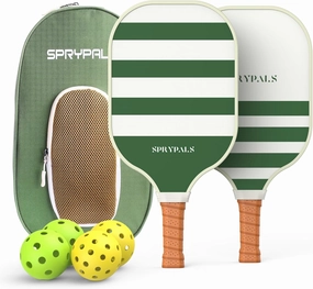 Pickleball Paddles Set of 2, USAPA Approved Pickleball Paddles Fiberglass Face Lightweight Pickleball Rackets with Enhanced PP Honeycomb Core Pickleball Set for Men & Women