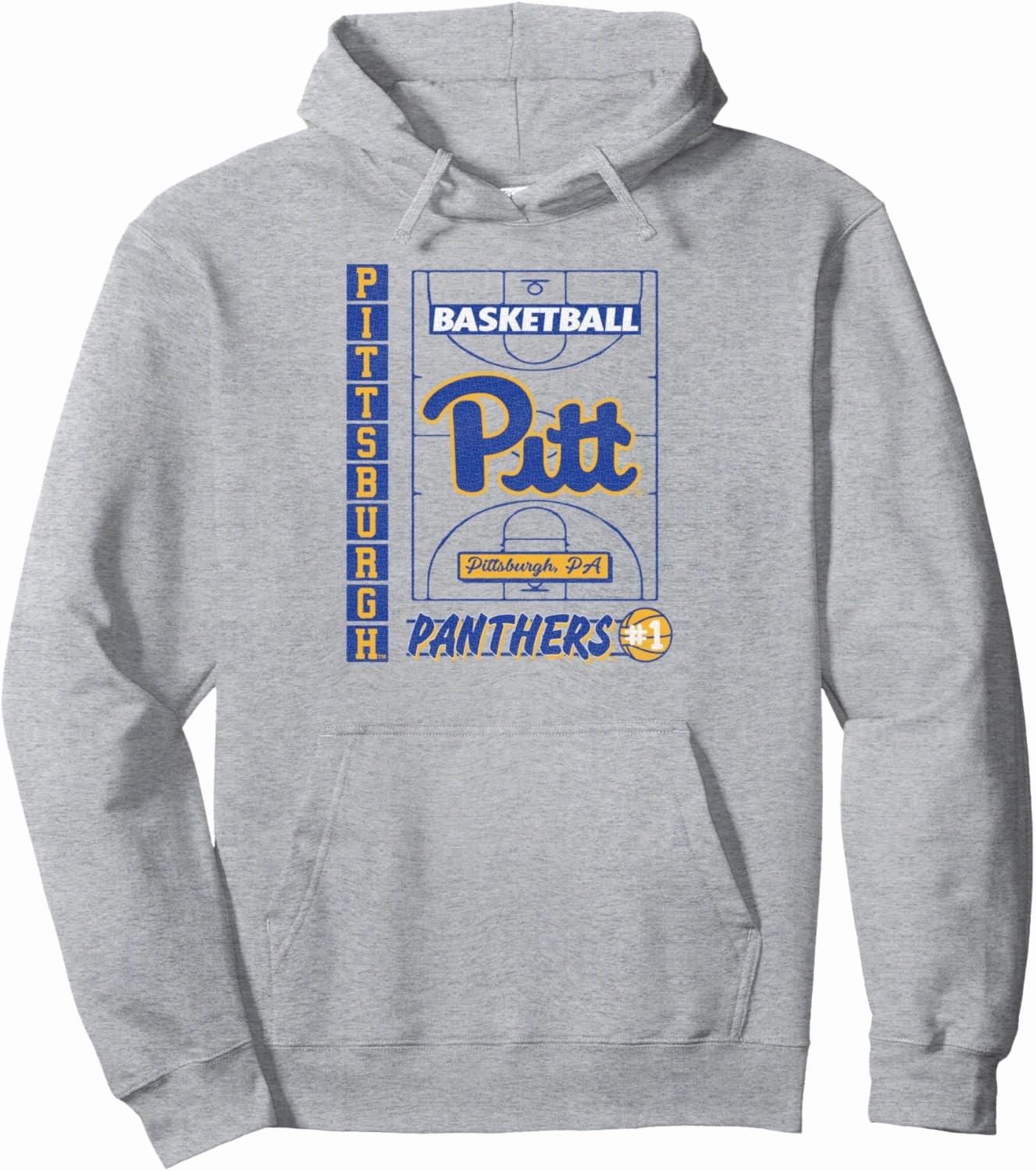 Pittsburgh Panthers Basketball Vintage Court Heather Gray Pullover Hoodie
