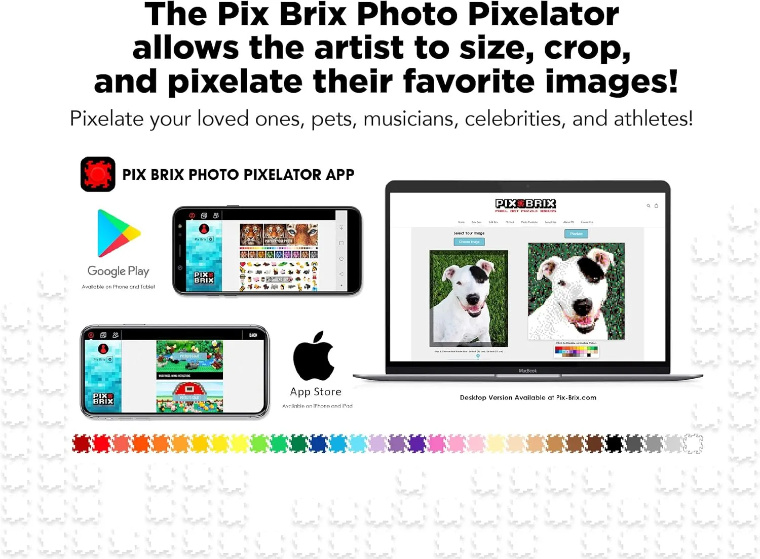 Pix Brix Pixel Art Puzzle Bricks – 6,000 Piece Pixel Art Container, 12 Color Light Palette – Interlocking Building Bricks, Create 2D and 3D Builds Without Water or Glue – Stem Toys, Ages 6 Plus