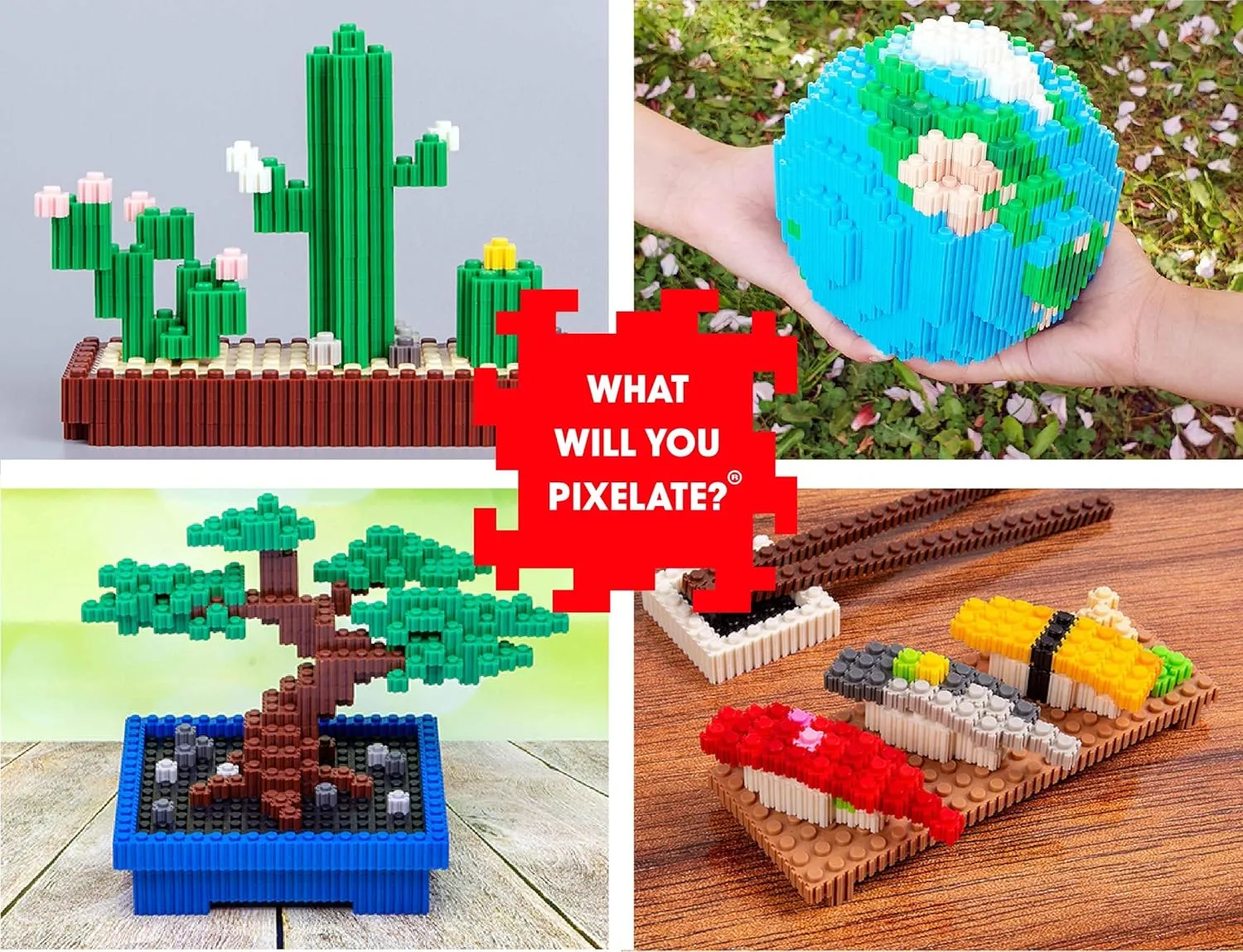 Pix Brix Pixel Art Puzzle Bricks – 6,000 Piece Pixel Art Container, 12 Color Light Palette – Interlocking Building Bricks, Create 2D and 3D Builds Without Water or Glue – Stem Toys, Ages 6 Plus