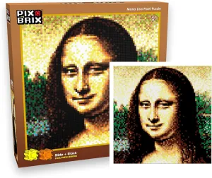 Pix Brix Pixel Art Puzzle Bricks - Mona Lisa, 6,400 Pieces - Patented Colorful Building Bricks to Recreate This Famous Print, Create Builds Without Water, Iron or Glue