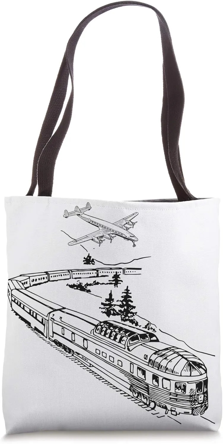 Planes and Trains Tote Bag