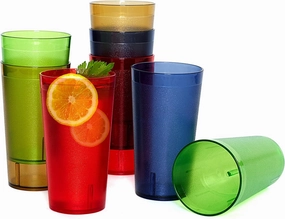 Plastic Cups Reusable, Plastic Tumblers Drinking Glasses Set of 8, Unbreakable Drinking Cup for Kitchen, BPA Free Stackable Restaurant Cups for Hot Drink & Cold Drink (Colorful, 12 oz)