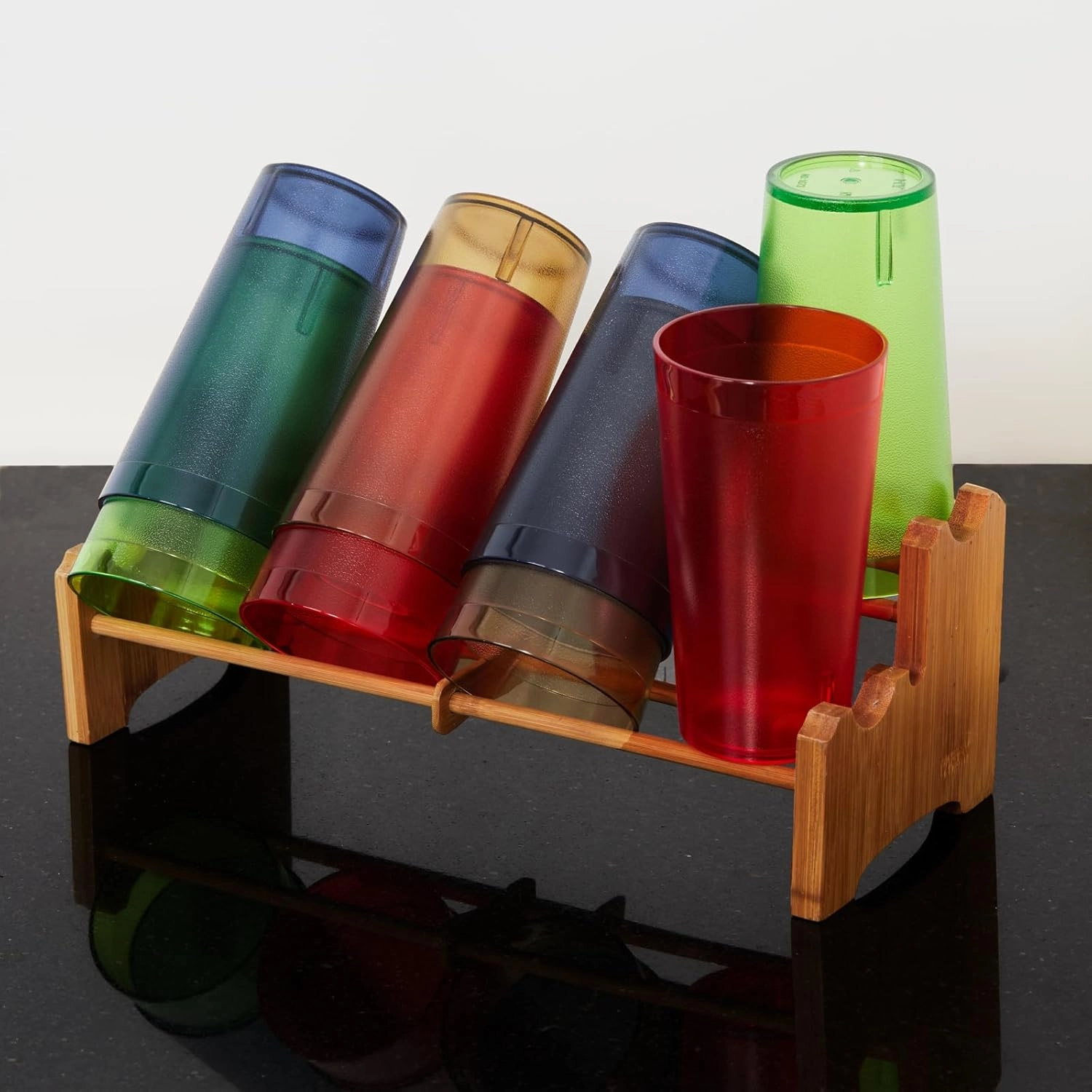 Plastic Cups Reusable, Plastic Tumblers Drinking Glasses Set of 8, Unbreakable Drinking Cup for Kitchen, BPA Free Stackable Restaurant Cups for Hot Drink & Cold Drink (Colorful, 12 oz)