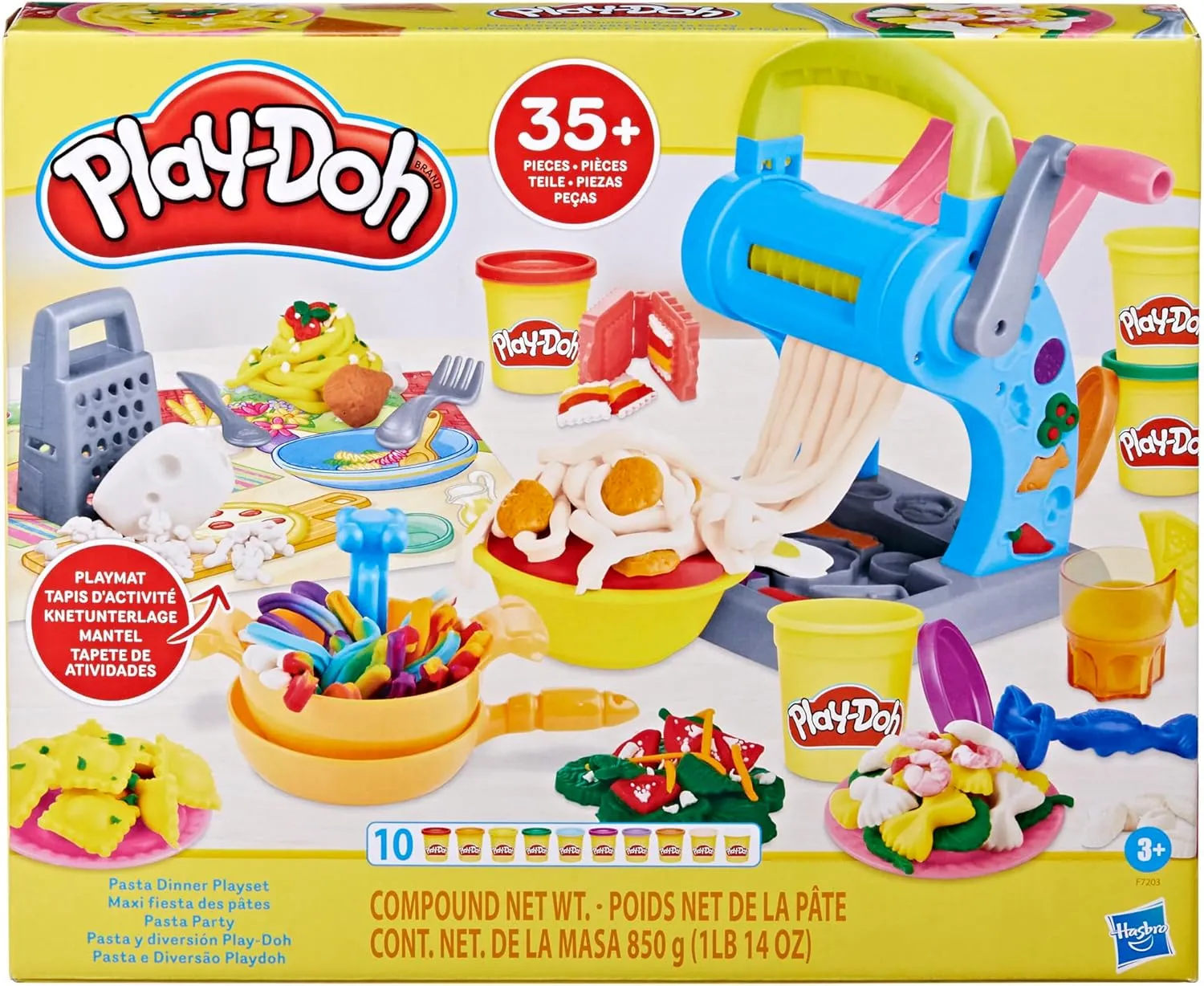 Play-Doh Pasta Dinner Playset, Kitchen Playset with 35  Play Kitchen Accessories, Kitchen Toys for 3 Year Old Girls and Boys and Up