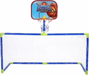 Playground Sets for Backyards, Indoor Outdoor Mini Basketball Soccer System Basketball Net Catcher Backboard Football Guard Balls Kit with Backboard Mount Set for Backyard