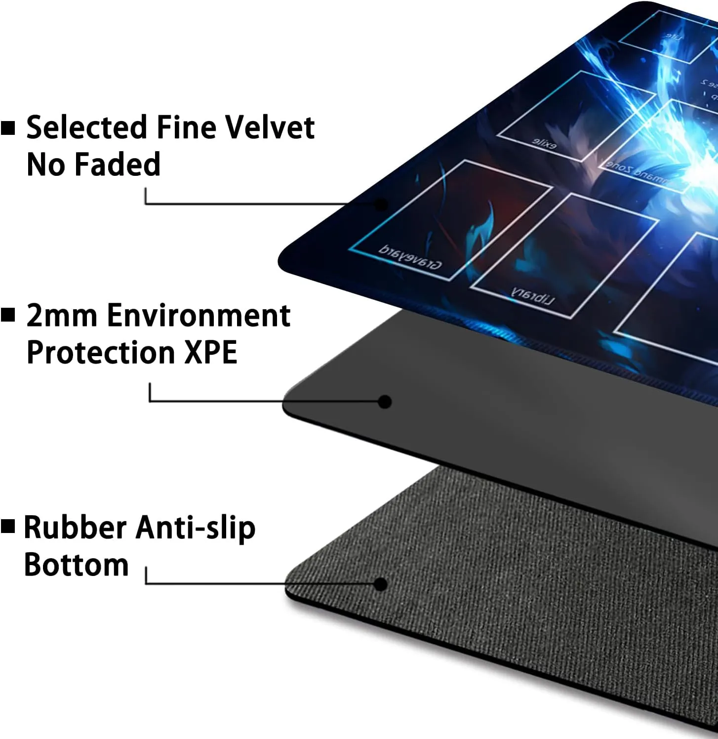 Playmat for MTG, with Free Storage Bags,Game Mat 24 x 14 inches, TCG and Board Game Mat for Cards,Mousepad Desk Mats (Smart Magic-Auxiliary Combat)
