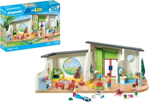PLAYMOBIL MyLife 71601 The Rainbow Day Center, Large Nursery Set with Numerous Accessories and a Working Doorbell, Detailed Toy for Children from 4 Years