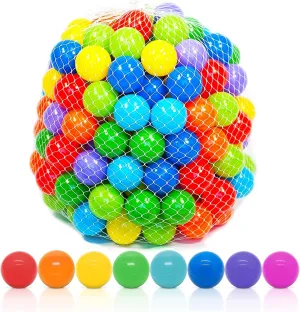 Playz Soft Plastic Mini Ball Pit Balls 500 Count - w/ 8 Vibrant Colors - Crush Proof, No Sharp Edges, Non Toxic, Phthalate & BPA Free for Baby Toddler Ball Pit, Play Tents & Tunnels Indoor & Outdoor