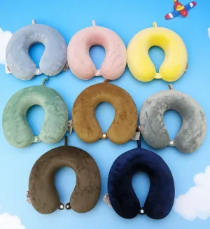Plush Memory Foam Neck Pillow – Variety of Soft Colors