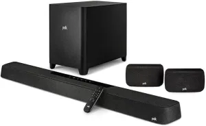 Polk Audio MagniFi Max AX SR 7.1.2 Channel Sound Bar with 10" Wireless Subwoofer & SR2 Surround Speakers, Dolby Atmos and DTS:X Certified, Polk's Patented VoiceAdjust & SDA Technologies, Black