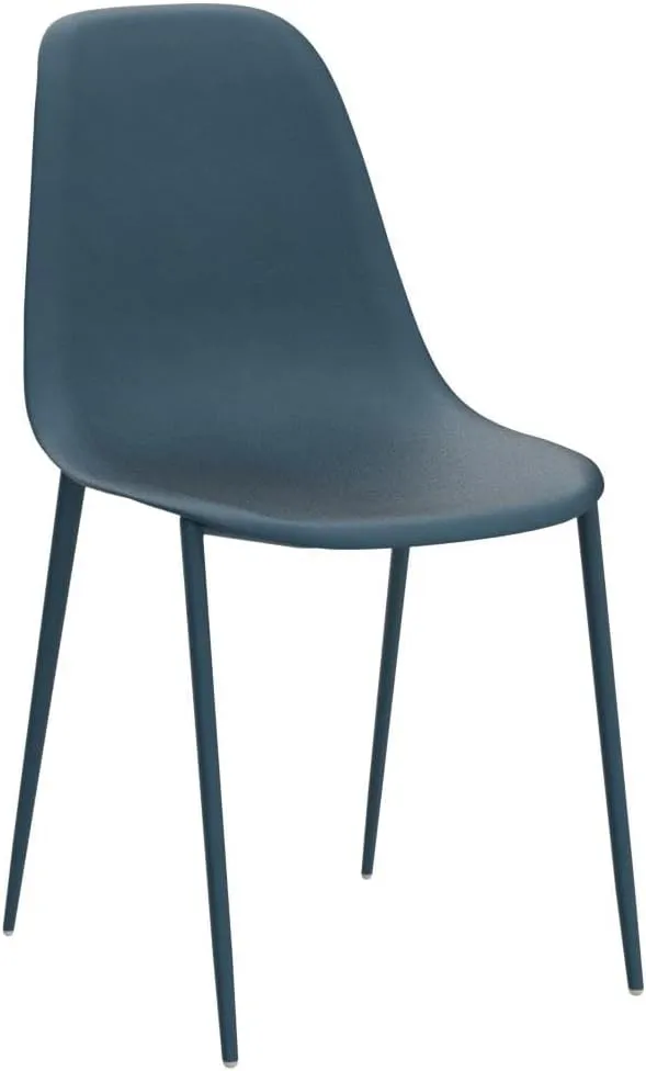 POLY & BARK Isla Modern Kitchen Chairs Set of 4 - Plastic Dining Chair with Metal Legs - Quick Assembly Simple Cafe Chairs Plastic for Indoor or Outdoor - Ocean Teal