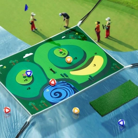 Pool Golf Game Floating,47"x47"/34"x25"-Sticky Golf Balls,Hit Target Accurately,Floating Golf Green,Ideal for 2-4 Golfers Competing and Improving Skills in Outdoor and Pool Games(34"x25")