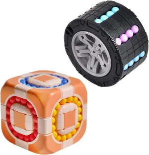 Portable Brain Teasers Durable Puzzle Game Toys Tire Cube and Ball Maze 3D Puzzle, Kids Gifts, Anxiety Relief, Travel Toy, Fidget Toys, Nice Cube, Activity Cube for Ages 6 