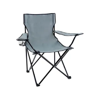 Portable Folding Grey Camping Chair, 1-Pack