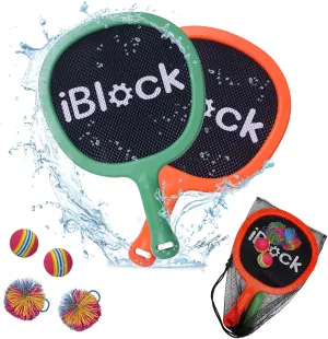 Portable Paddles and Bouncy Balls Set for Kids or Adults’ Indoor Outdoor Activities, Sport Game for Beginner or Intermediate, Swing Racket in Beach Pool Backyard Playground Lawn Park or Court