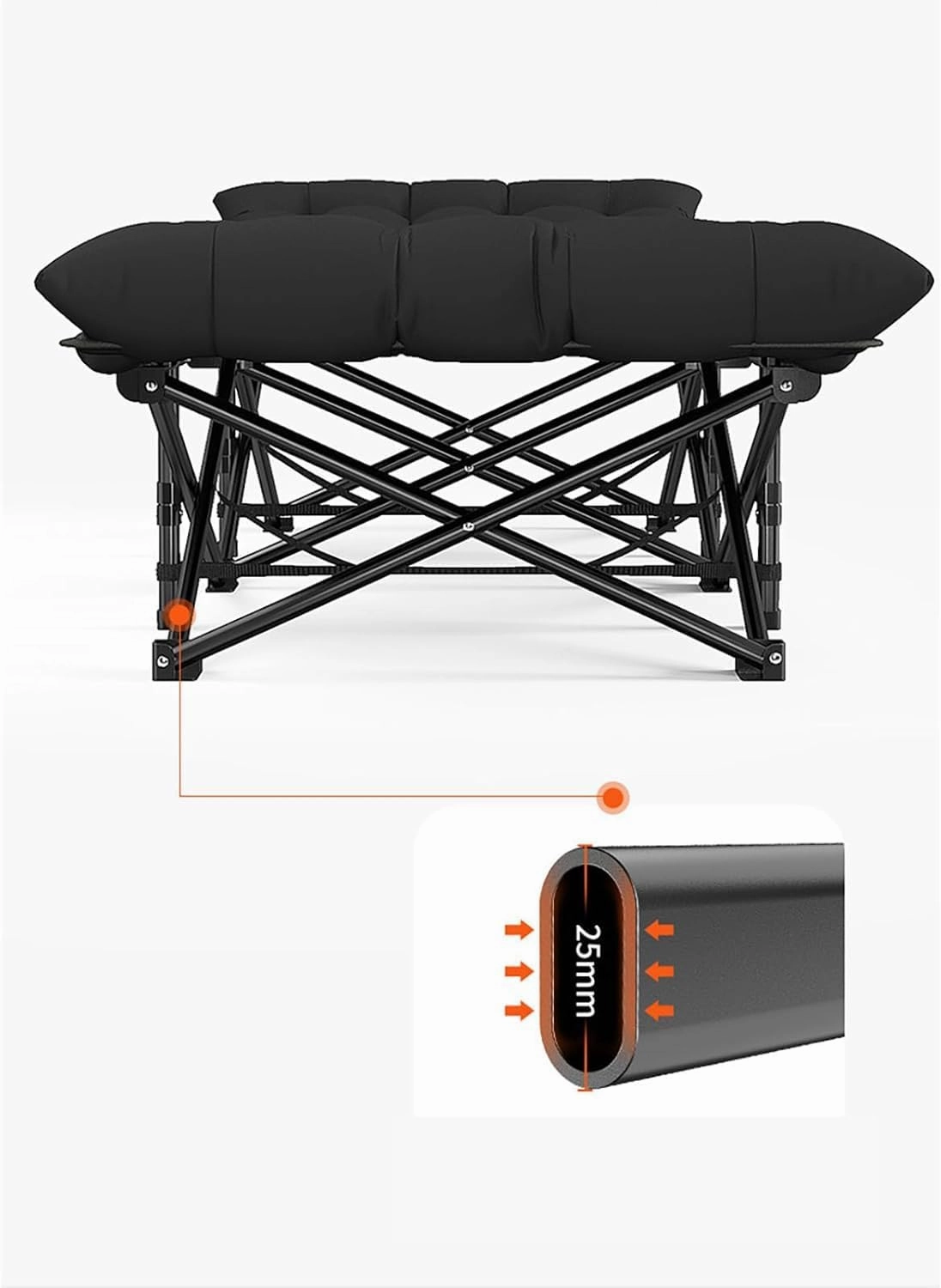 Portable Camp Beds for Adults with Cushion Travel Camping Cot for Sleeping Tent Cot Load 200kg for Bedroom,Office,Camp