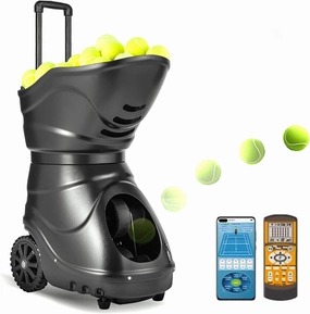 Portable Tennis Machine, Adjustable Tennis Ball Tosser, Multifunction Training Modes, with Remote Control Equipment, 150 Large Capacity, for Solo Training Sports