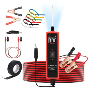 Power Circuit Probe Tester 6V-30V DC Test Light Car Fuse Tester Tool Short Circuit Located Auto Electrical Tester Kit Component Polarity Identify with Overload Protection,P55 Pro Test Probe.
