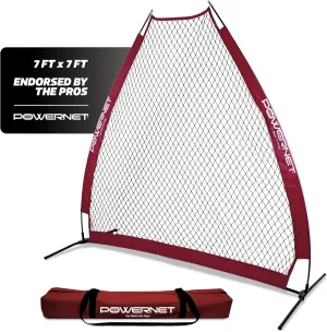 PowerNet Portable Softball & Baseball Batting Practice Pitching Screen, 7-FT I-Frame or A-Frame Pitching Net