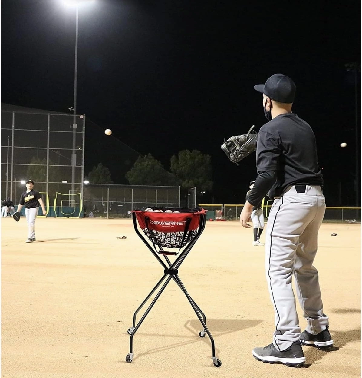 PowerNet Baseball Softball Portable Ball Caddy, Holds Bucket of Baseballs, Softballs, Tennis Balls, Use During Batting Practice Training and Drills