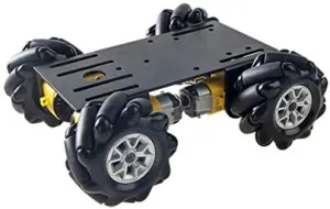 Premium 4WD Mecanum Wheel Car Chassis MC100 with Metal Frame, 4pcs TT DC Motor, 60mm Mecanum Wheels, AI ROS Robotic Model for Arduino/Raspberry Pie, Teens Science STEAM Education Platform Kit