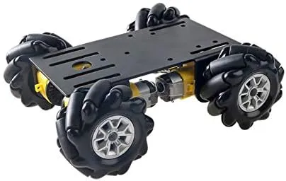 Premium 4WD Mecanum Wheel Car Chassis MC100 with Metal Frame, 4pcs TT DC Motor, 60mm Mecanum Wheels, AI ROS Robotic Model for Arduino/Raspberry Pie, Teens Science STEAM Education Platform Kit