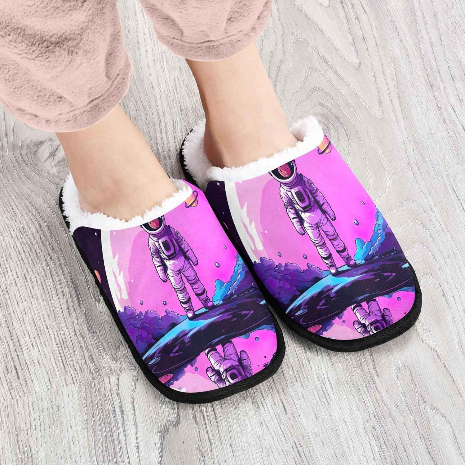 Purple Spiral Galaxy Art Portable Soft Slippers for Women, Men's House Shoes, Travel Slippers Men 35-45