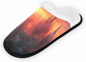 Purple Spiral Galaxy Art Portable Soft Slippers for Women, Men's House Shoes, Travel Slippers Men 35-45