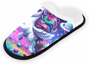 Purple Spiral Galaxy Art Portable Soft Slippers for Women, Men's House Shoes, Travel Slippers Men 35-45