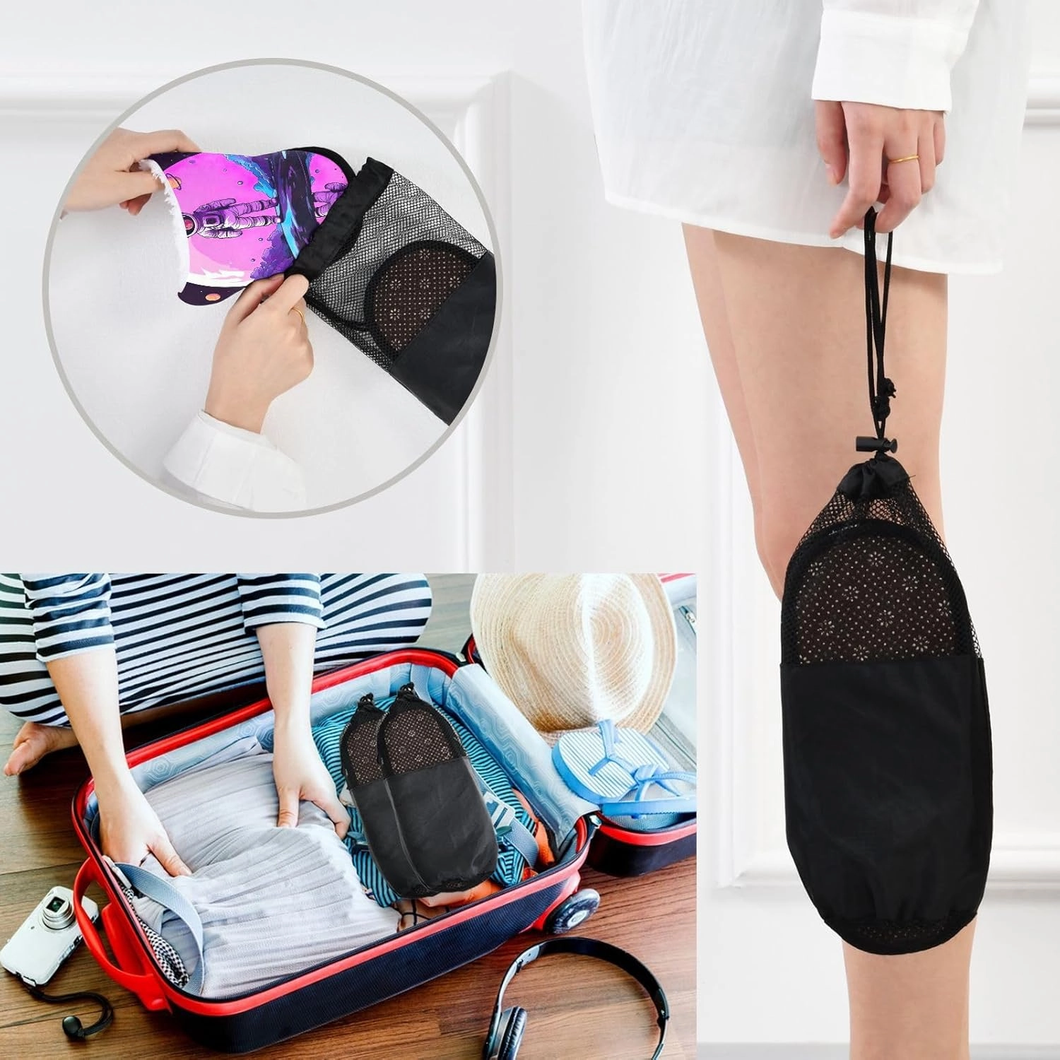 Purple Spiral Galaxy Art Portable Soft Slippers for Women, Men's House Shoes, Travel Slippers Men 35-45