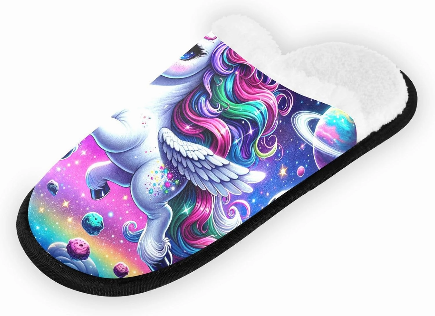 Purple Spiral Galaxy Art Portable Soft Slippers for Women, Men's House Shoes, Travel Slippers Men 35-45