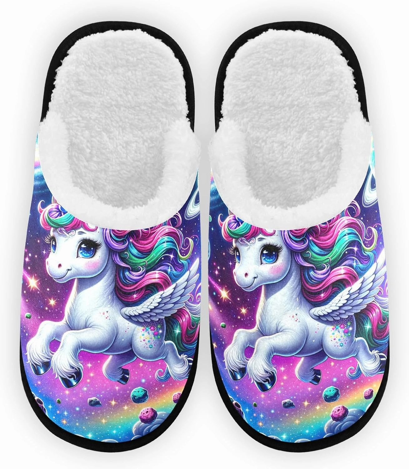 Purple Spiral Galaxy Art Portable Soft Slippers for Women, Men's House Shoes, Travel Slippers Men 35-45