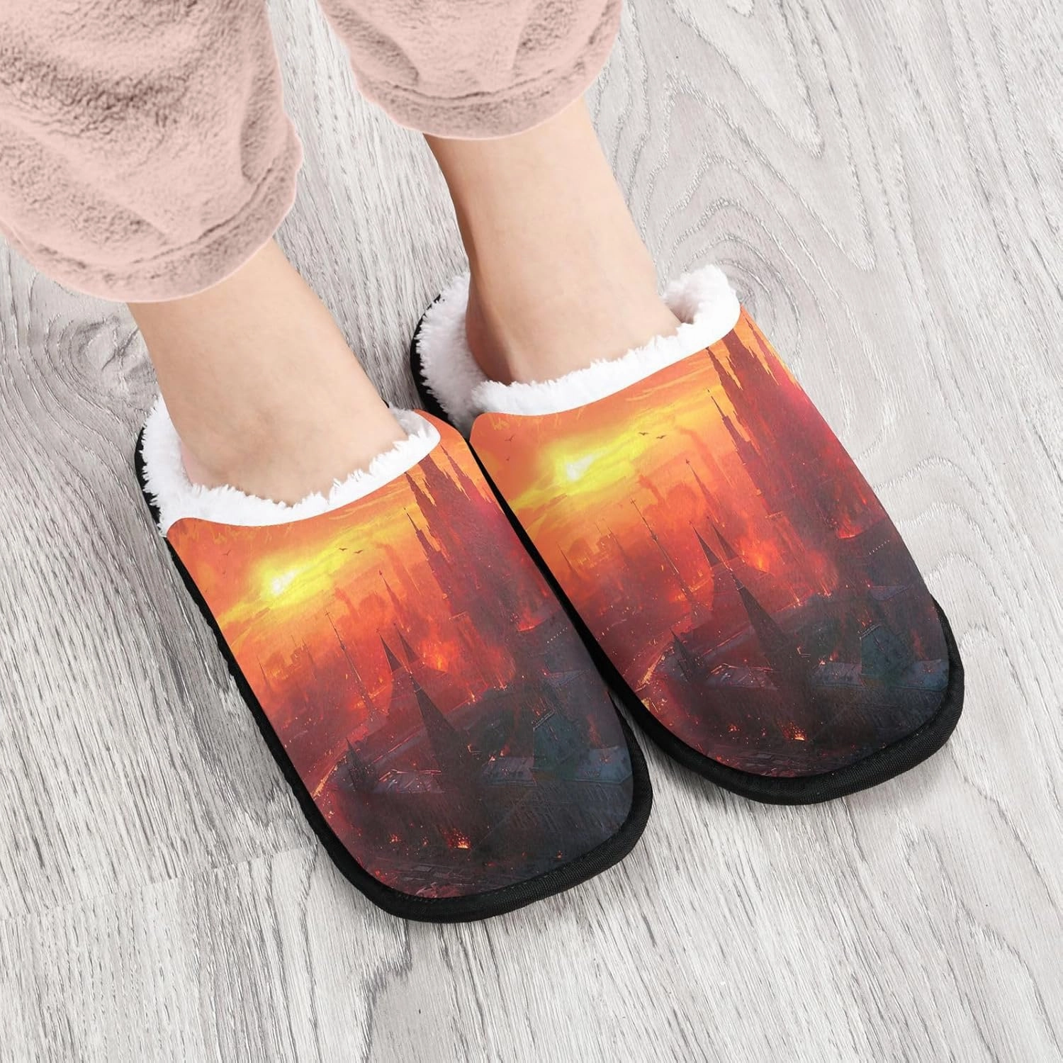 Purple Spiral Galaxy Art Portable Soft Slippers for Women, Men's House Shoes, Travel Slippers Men 35-45