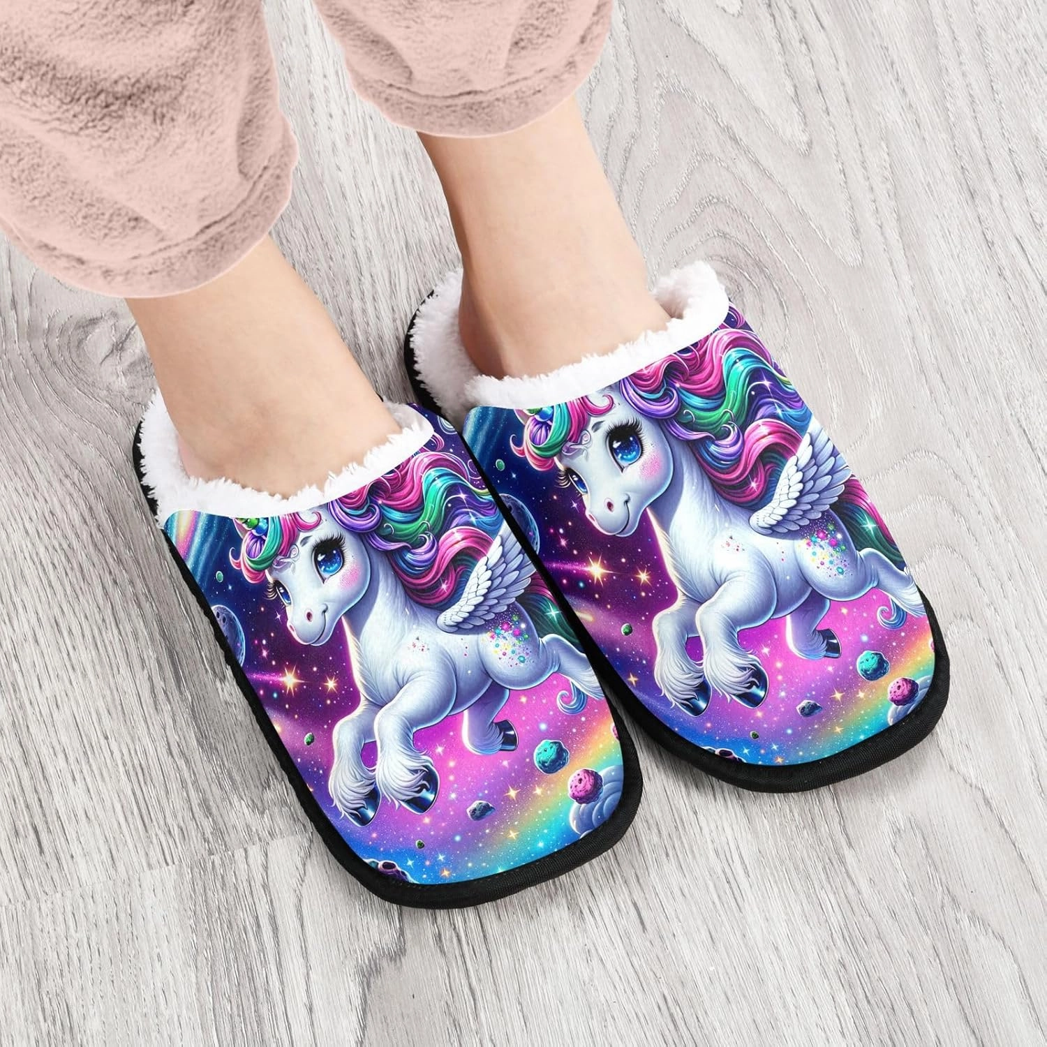 Purple Spiral Galaxy Art Portable Soft Slippers for Women, Men's House Shoes, Travel Slippers Men 35-45
