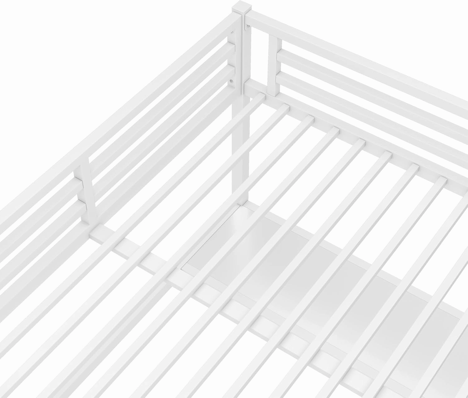 Queen Loft Bed with Desk and Charging Station(USB Port & Outlets), Queen Size Loft Bed with RGB LED Light, Heavy Duty Metal Loft Beds for Adults, Teens, Noise Free Design, Space Saving(White)