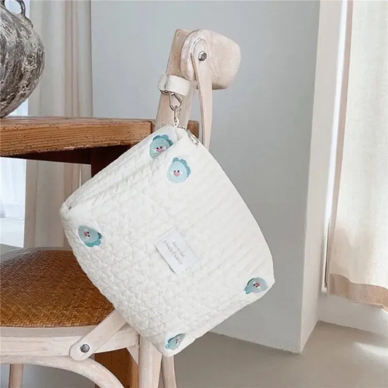 Quilted Portable Stroller Nappy Bag with Embroidery