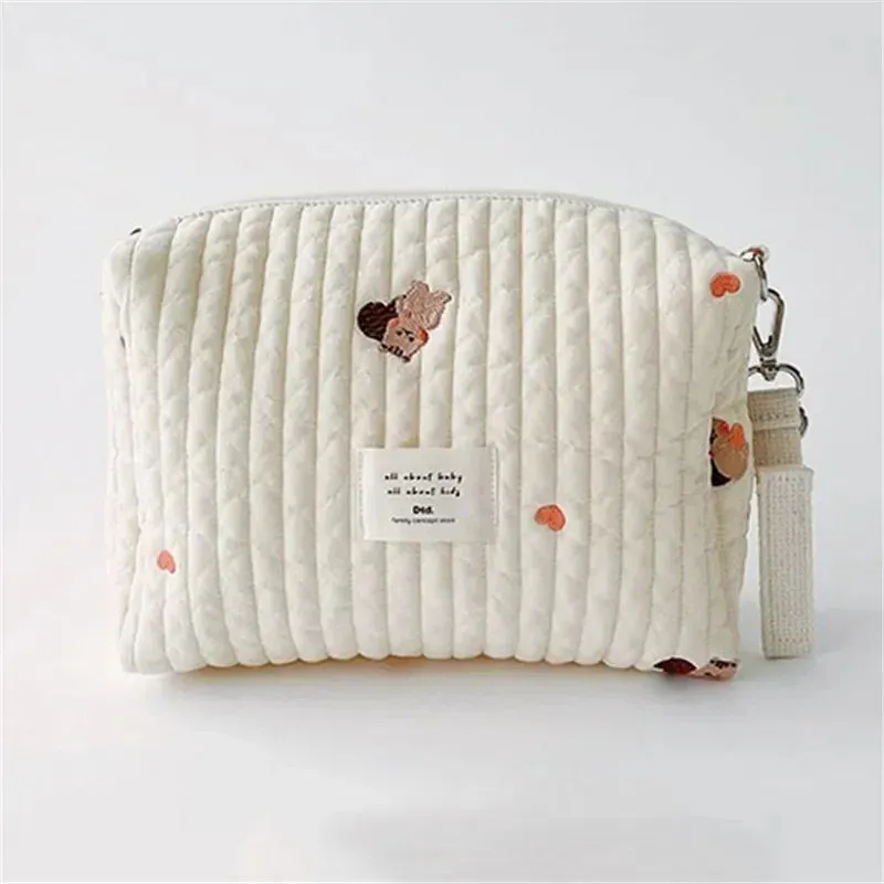 Quilted Portable Stroller Nappy Bag with Embroidery