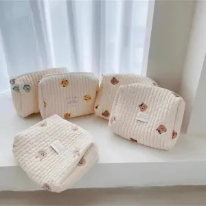 Quilted Portable Stroller Nappy Bag with Embroidery